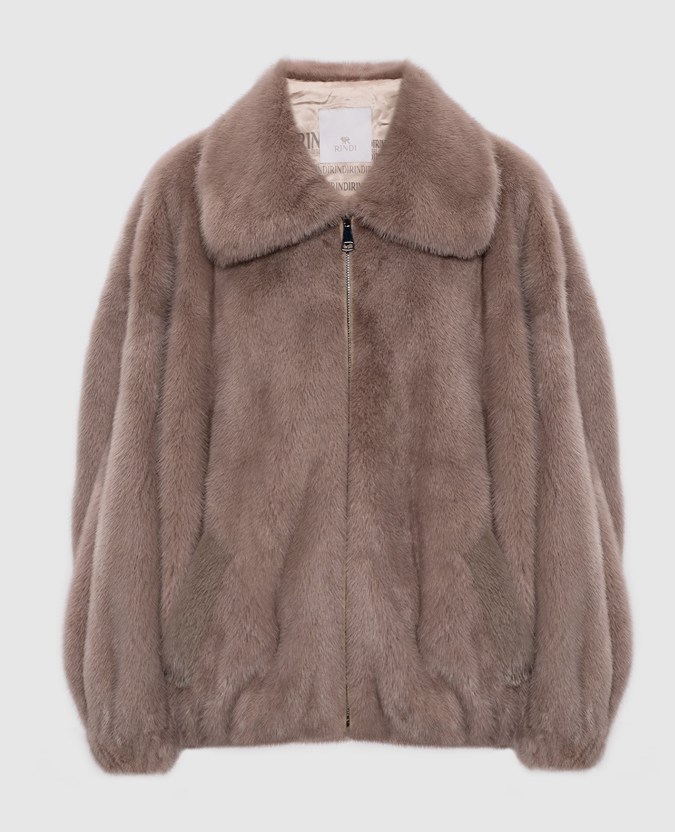 

Бежевая шуба из меха норки с отложным воротником, Бежевый, Шубы