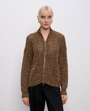 Max Mara Коричневий кардиган TTACITO з паєтками MSTTACITO