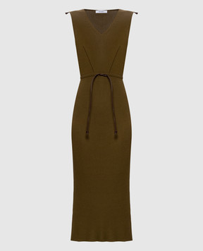 Max Mara Сукня FADO кольору хакі в рубчик MXMFADO