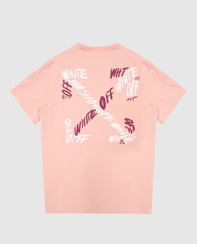 Off-White Дитяча рожева футболка Arrow Writings 44GAA001F26J00A