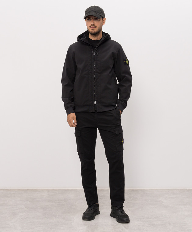 Stone Island Черная футболка с принтом логотип эмблемы L2S152100001S0533 изображение 2