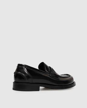 Dolce&Gabbana Черные кожаные глянцевые лоферы с монорамой A30291A0780