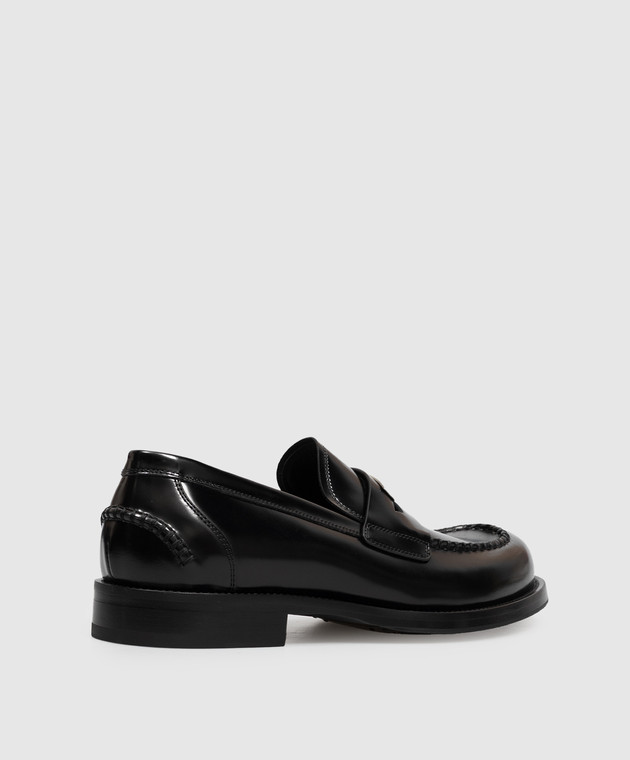 Dolce&Gabbana Черные кожаные глянцевые лоферы с монорамой A30291A0780 изображение 3