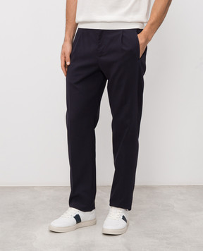 ISAIA Сині штани з шовком PNC04721070