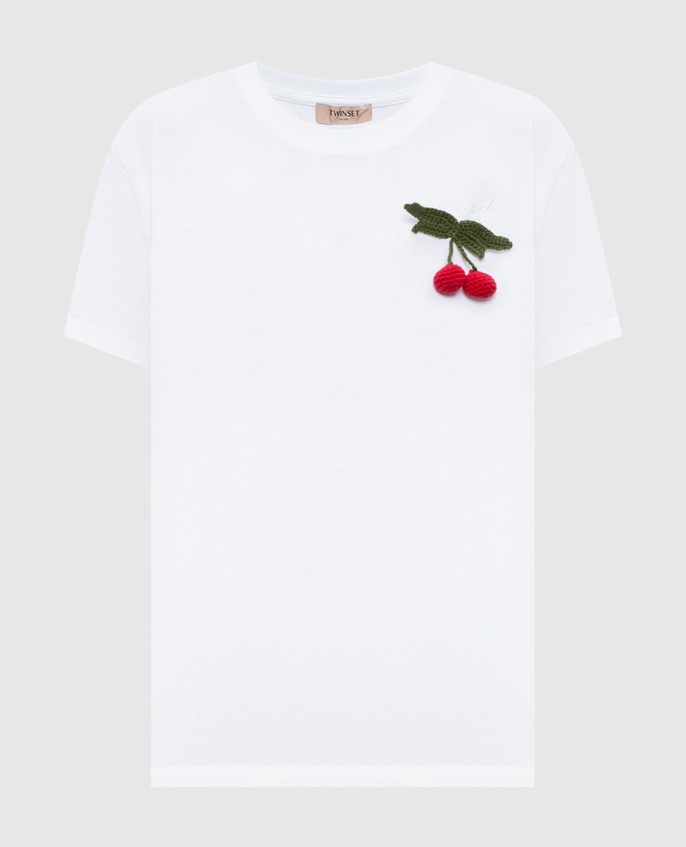 

Белая футболка с вышивкой логотипа, Белый, Футболки