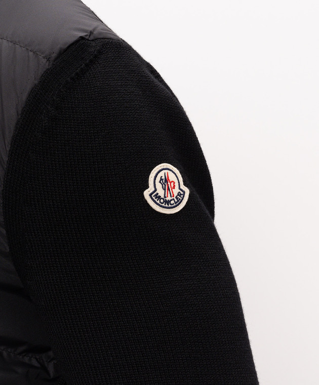 Moncler Черная комбинированная куртка с шерстью L20919B00027M1131 изображение 5