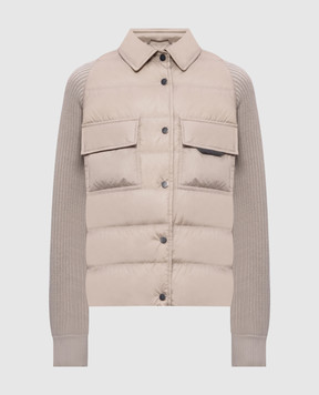 Brunello Cucinelli Бежевая пуховая куртка с цепочкой мониль MD5987696P