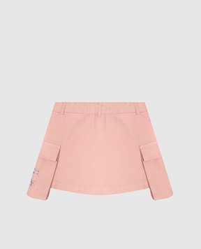Off-White Детская розовая юбка мини с принтом логотипа 44GCY001F5F001