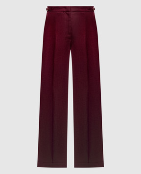 Gabriela Hearst Бордові штани Vesta із льону 2262190LI042