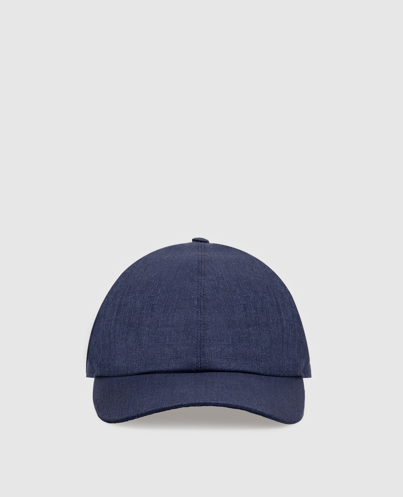Синяя кепка из льна с эмблемой