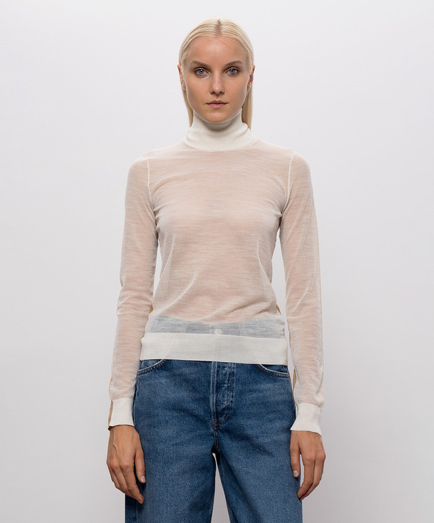 Maison Margiela MM6 Гольф цвета айвори с шерстью S62HA0111M13352 изображение 3