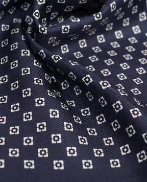 Brunello Cucinelli Синя хустка із шовку з контрастним візерунком MX8710091