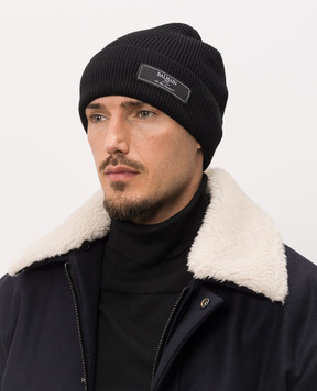 Balmain Черная шапка из шерсти HH1XC050KK35