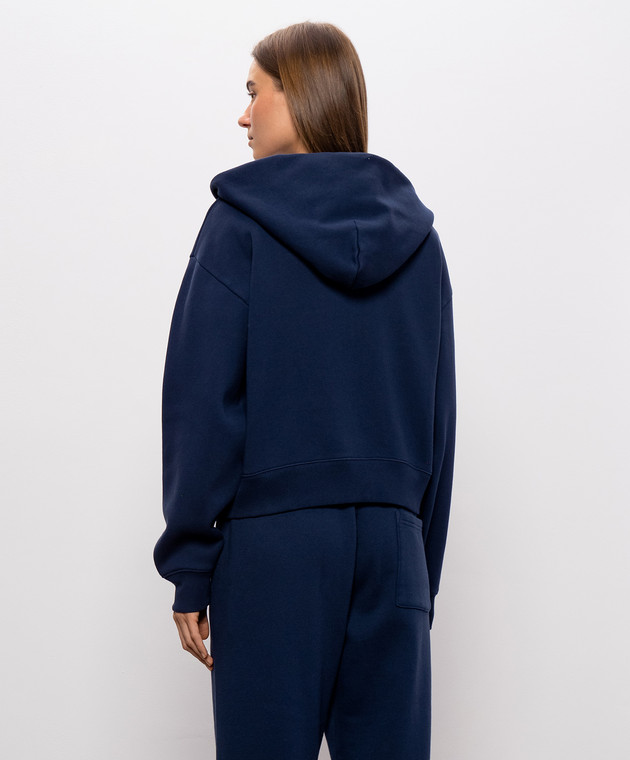 Sporty & Rich Синяя утепленная спортивная куртка с вышивкой логотипа ST10284300BL106w изображение 4