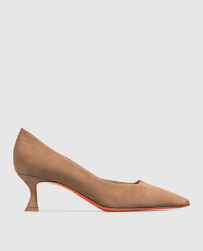 Santoni Бежеві замшеві туфлі WDIS71917HI2NHZW