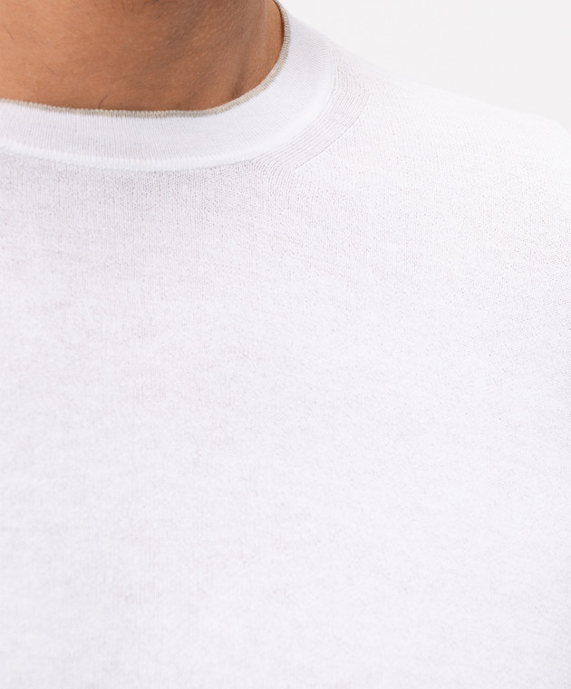 Pini Parma Біла футболка з контрастним окантуванням TSHIWHITE зображення 5
