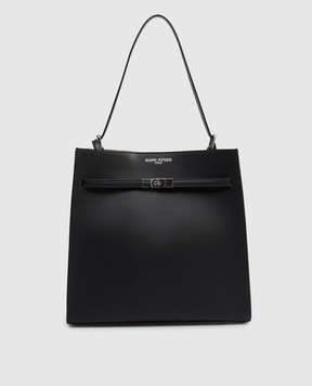 Gianni Notaro Чорна шкіряна сумка RUGA з принтом логотипа 255RUGANIKEL