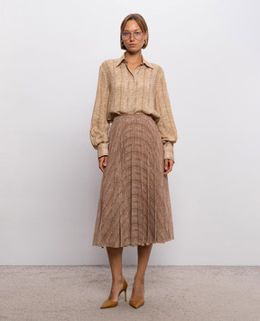 Ermanno Scervino Коричневая юбка с гофре D492O365WNV