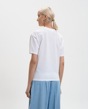 Twinset Белая футболка с брендовой вышивкой 261TE2090