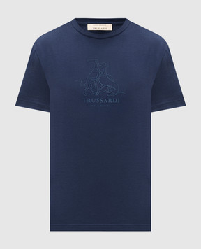 Trussardi Синя футболка з принтом G0278300125NMTS11J02