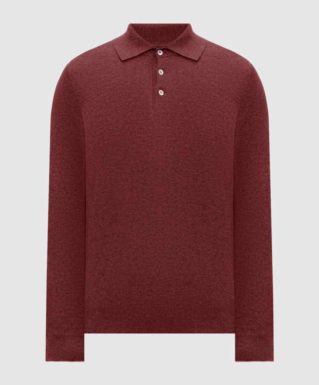 Brunello Cucinelli Бордове поло з кашеміру M2200295