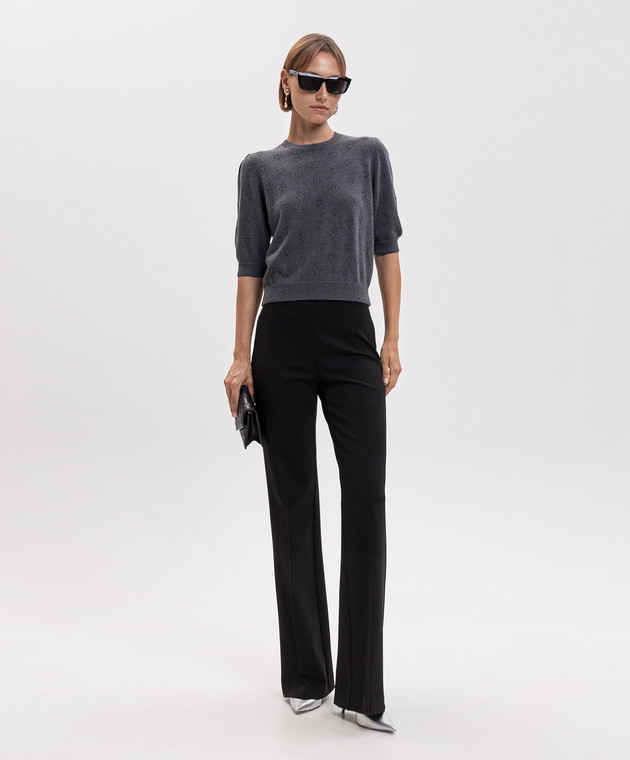 Twinset Серый топ с кашемиром 262TP3020 изображение 2