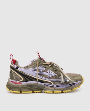 Off-White Кроссовки Be Right Back Mesh цвета хаки с логотипом OWIA289Z26FAB001