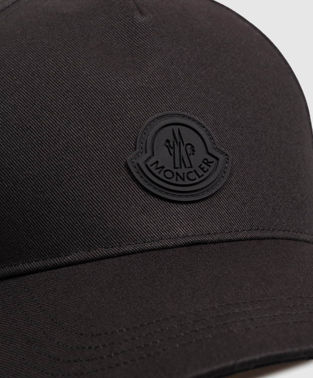 Moncler Чорна кепка з нашивкою логотипа L20913B000250U082 зображення 4