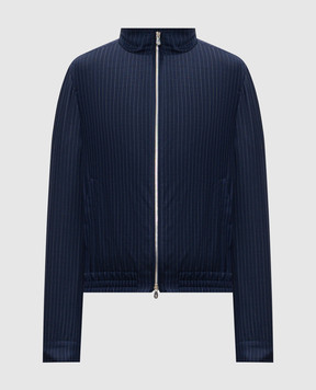 Brunello Cucinelli Синя куртка з вовни в смужку MZ4096580