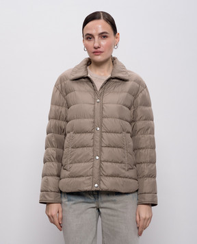 Peserico Коричневая пуховая куртка с цепочкой мониль A2411406957