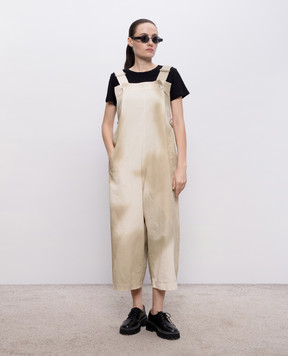 Y`S Yamamoto Бежевий комбінезон з ефектом металізованого напилення YKD04006