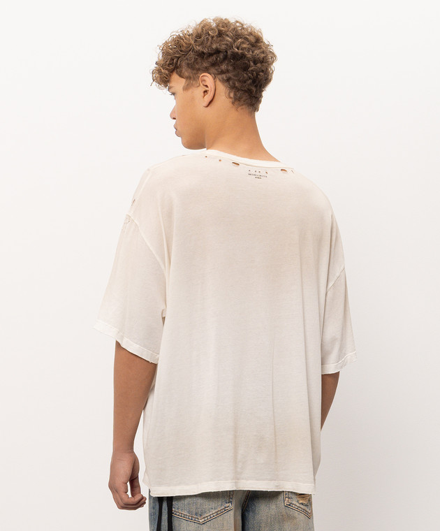 Ann Demeulemeester Футболка Lu Relax Fit цвета айвори с винтажным эффектом B0014441FA794 изображение 4