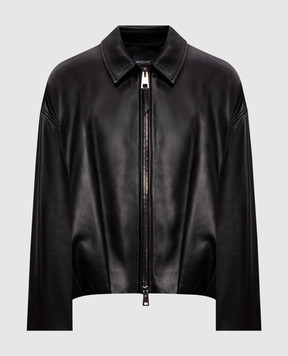 Simonetta Ravizza Черная кожаная куртка Lavy S06JA409L1