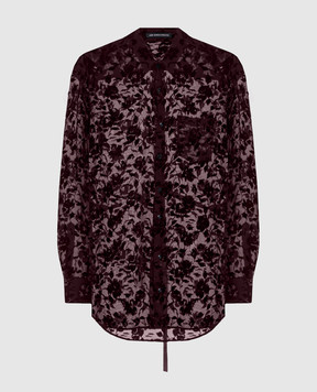 Ann Demeulemeester Бордова блуза Elisabeth з шовком B0010219FA749