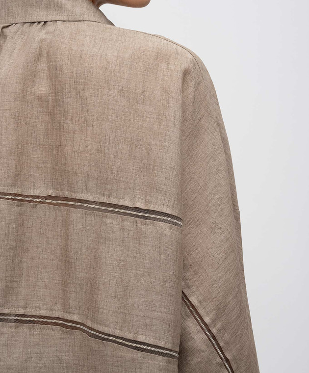 Fabiana Filippi Коричневая рубашка из льна CAD276F309M161 изображение 5