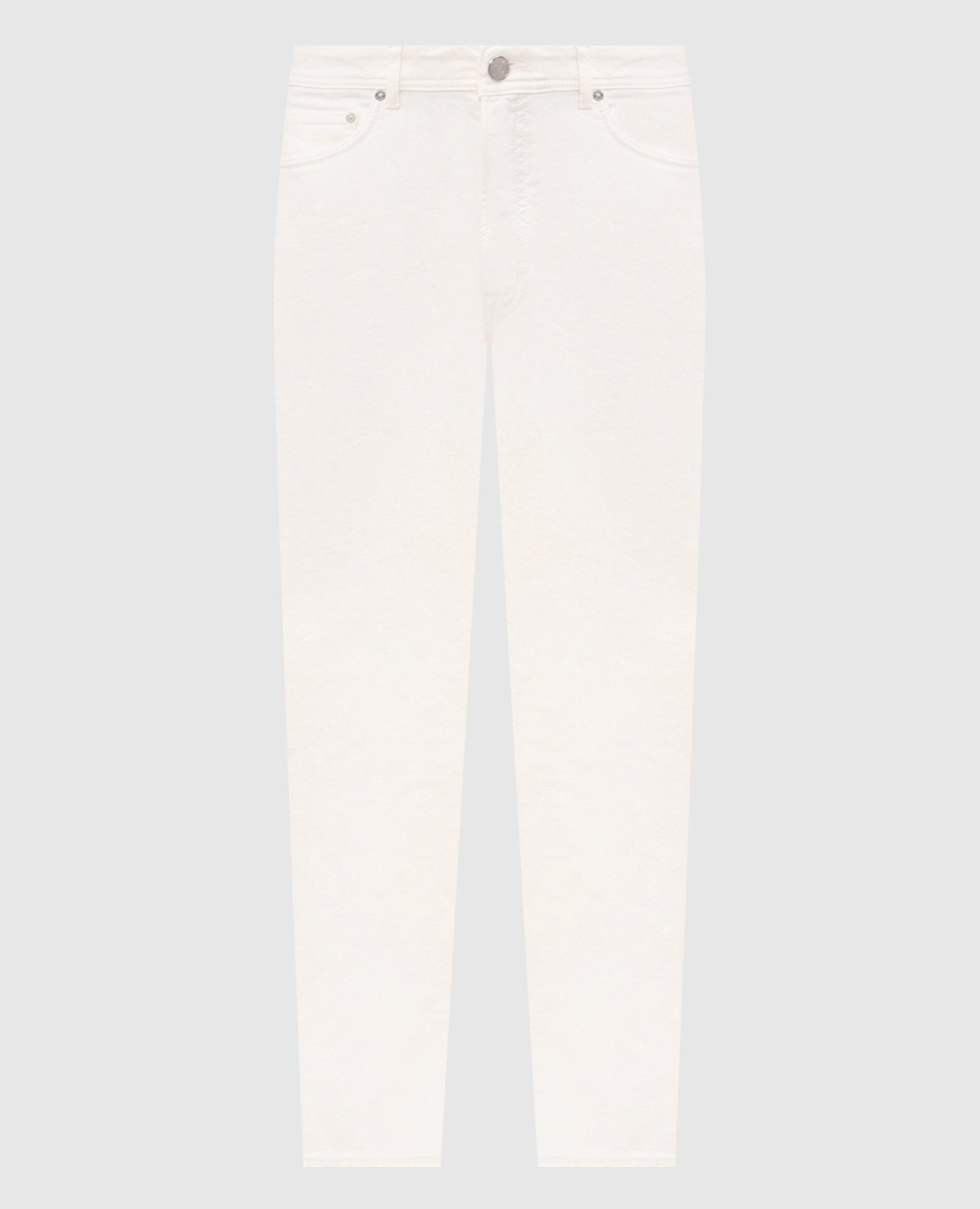 

Джинсы цвета айвори с логотипом патча, Бежевый, Прямые джинсы