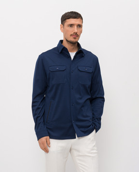 Stefano Ricci Синя сорочка з вовни MDJ61001205650