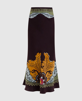 La DoubleJ Бордова спідниця максі із шовку SKI0127SIL017BOU01