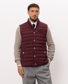 Brunello Cucinelli Бордовий пуховий жилет MV4081711
