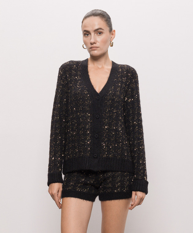 Twinset Черный кардиган в узор 262TP3360 изображение 3