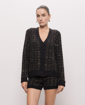Twinset Черный кардиган в узор 262TP3360