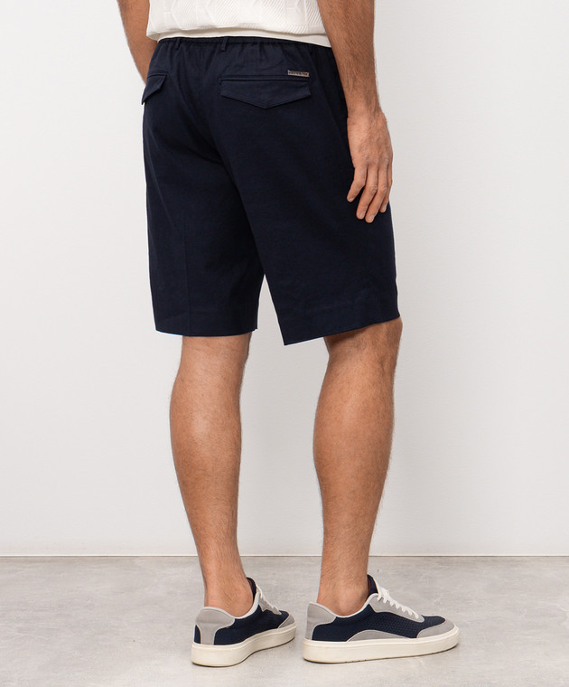 Stefano Ricci Синие шорты с льном M1T6100180LCTL1U изображение 4