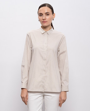 Peserico Бежевая рубашка в полоску с люрексом S06870D00662