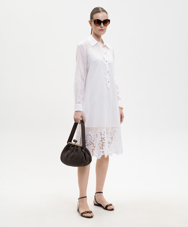 Max Mara Белое платье-рубашка MELA из рамы с вышивкой MSTMELA изображение 2