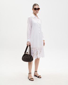 Max Mara Белое платье-рубашка MELA из рамы с вышивкой MSTMELA