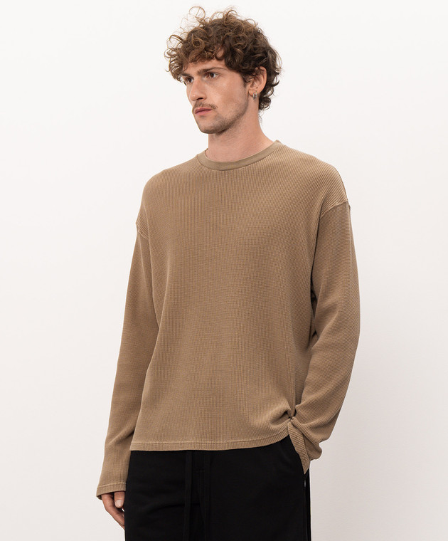 Ann Demeulemeester Коричневый лонгслив Emil Relax Boxy с принтом B0014223FA757 изображение 3