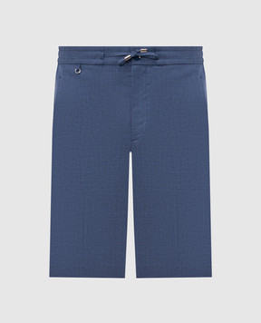 Stefano Ricci Шорти сині з вовни, шовку та льону M1T6100331WKL07U