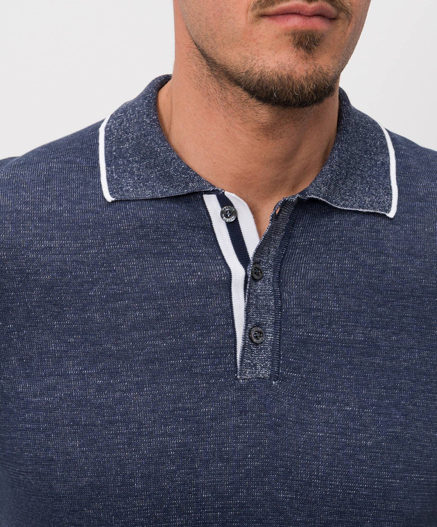 MooRER Синє поло ADOLFO ADOLFOSIC зображення 5