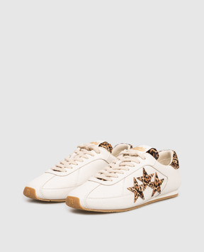 AMIRI Білі шкіряні кросівки LEOPARD PACIFIC з анімалістичним принтом AWSNSN1032