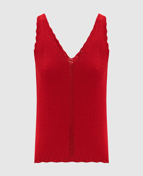 Twinset Червоний топ з ажурним візерунком 261TT3122